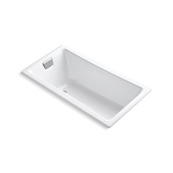 Kohler® 850-0 Tea-for-Two® Bathtub With Reversible Drain, Soaking, Rectangular Shape, 60 in L x 32 in W, End Drain, White