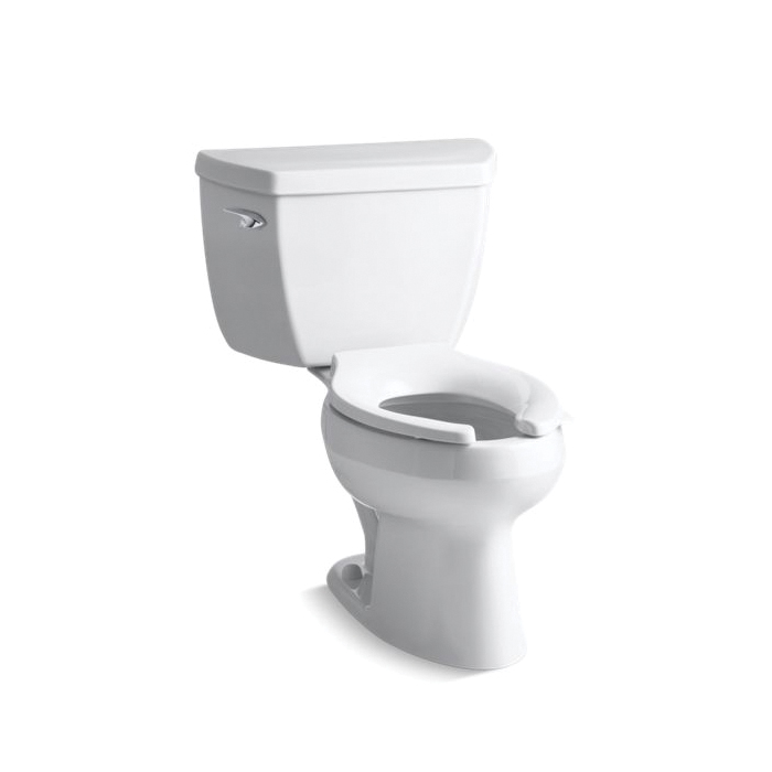 Kohler® 3505-SS-0 2-Piece Toilet, Wellworth® Classic, Elongated Bowl, 15-1/2 in H Rim, 12 in Rough-In, 1.6 gpf, White