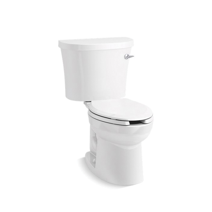 Kohler® 25087-RA-0 2-Piece Toilet, Kingston™, Elongated Bowl, 14-1/2 in H Rim, 12 in Rough-In, 1.28 gpf, White