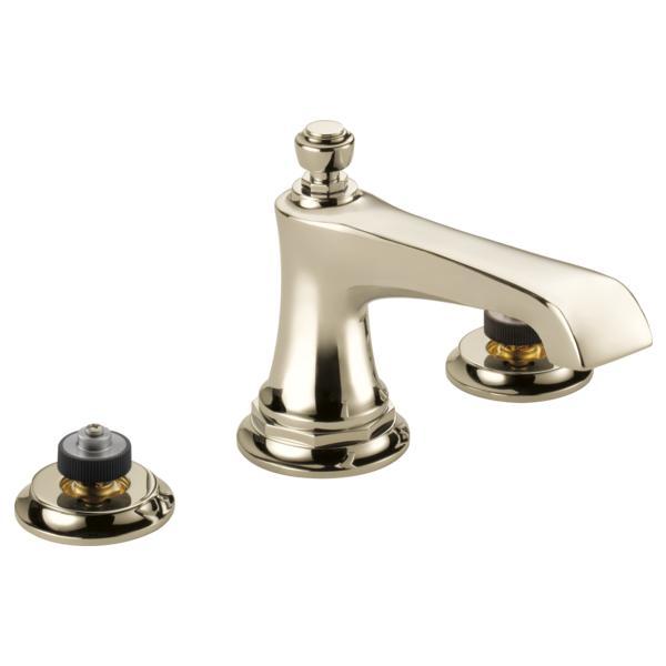 Brizo® 65360LF-PNLHP Rook™ Widespread Lavatory Faucet, 1.5 gpm, 3 in H Spout, 6 to 16 in Center, Polished Nickel, Pop-Up Drain, Import, Commercial