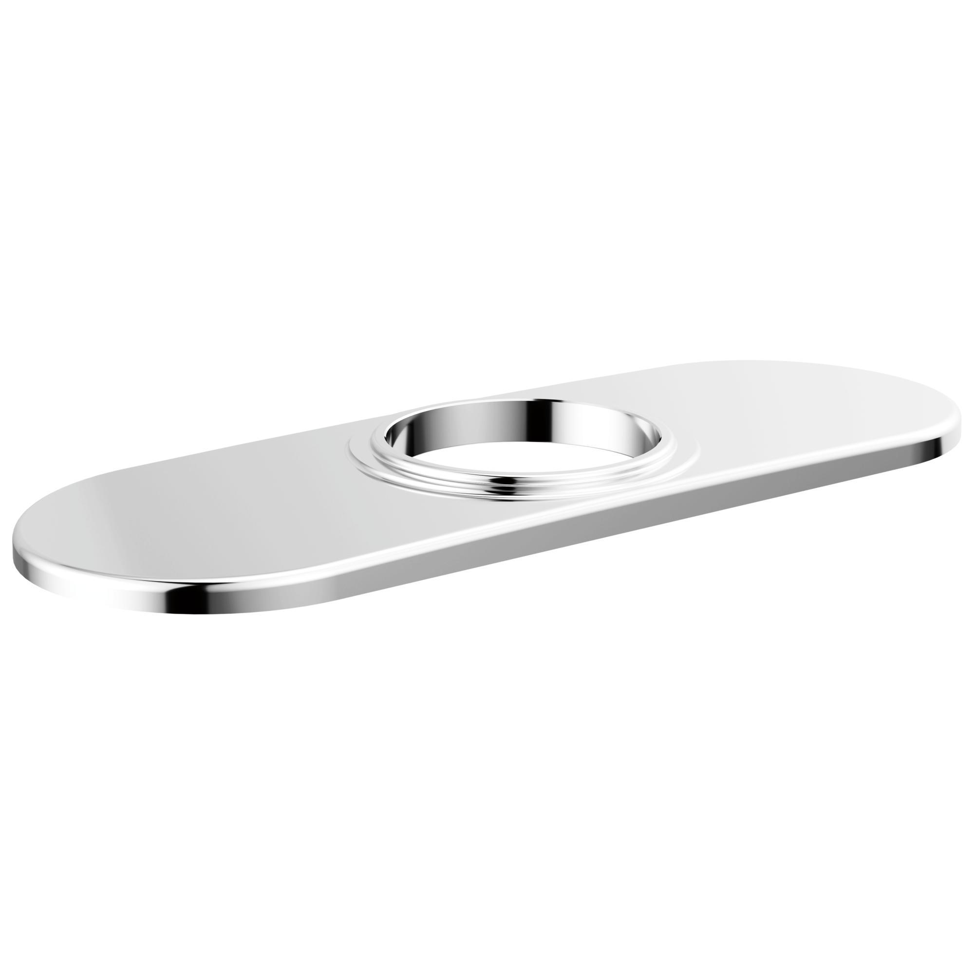 DELTA® RP102057PCPR Escutcheon and Gasket, For Use With Tetra Bath Collection, 6 in L x 2.13 in W x 0.31 in H, Zinc, Lumicoat Chrome, Import