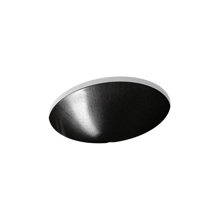 Kohler® 14218-HD2-7 Bathroom Sink, Sartorial™ Herringbone Caxton®, Deep Oval, 19-1/4 in W x 16-1/8 in D x 8-1/4 in H, Vitreous China, Black Black™