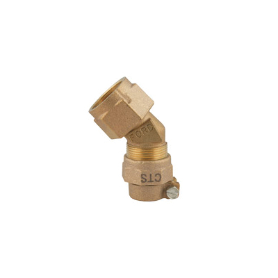 FORD LA02-33S-NL LA02 Eighth Bend Corporation Stop Coupling, 3/4 in Nominal, Female C Thread Swivel Nut x C Flare End Style, Brass