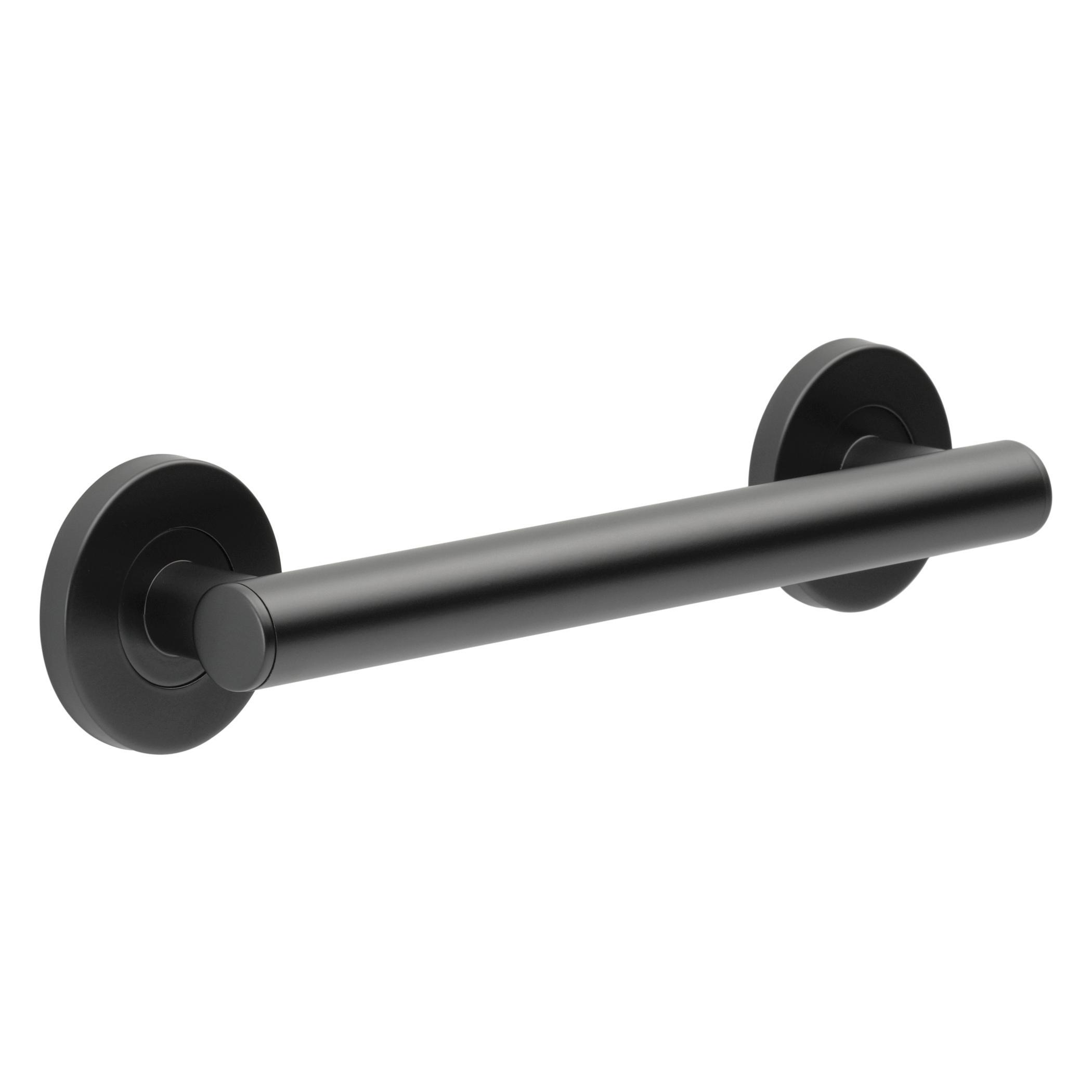 Brizo® 69275-BL Euro Contemporary Decorative Grab Bar, 12 in L x 1-1/4 in Dia, Matte Black, Metal, Import