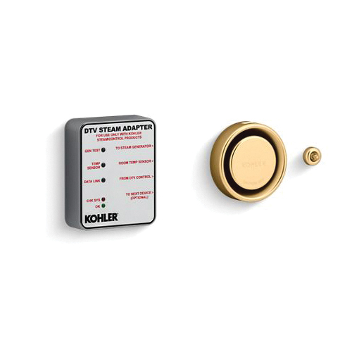 Kohler® 5548-K1-2MB 5548-K1 Steam Adapter Kit, Vibrant® Brushed Moderne Brass, For Use With Invigoration™ Series DTV+™ 5 and 15 kW Steam Generators
