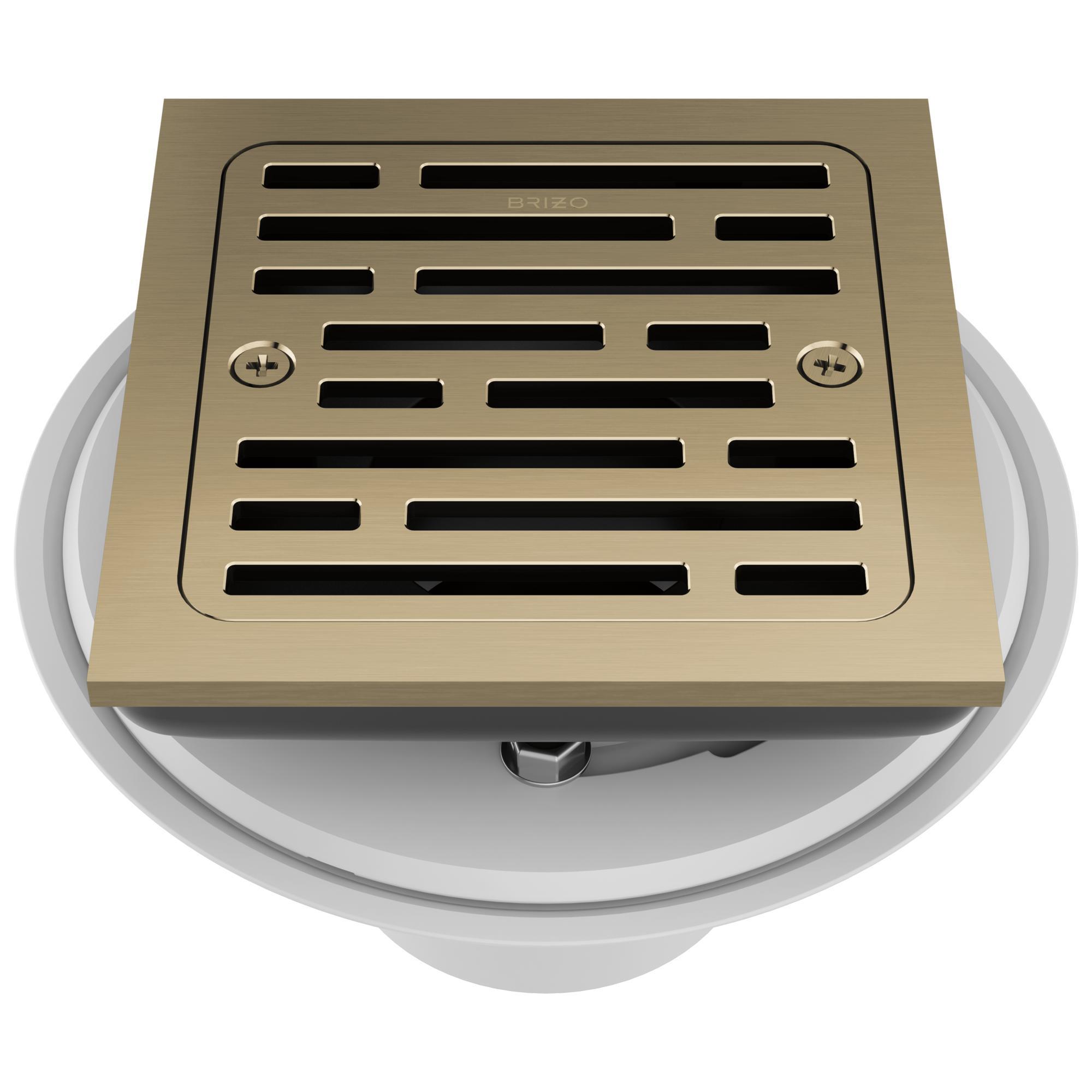 Brizo® BT062415-GL Square Shower Drain, 4 in Nominal, Import