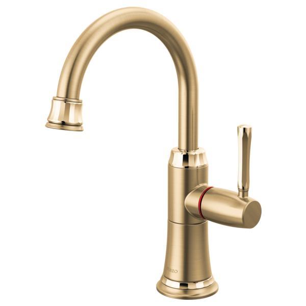 Brizo® 61358LF-H-GLPG Instant Hot Faucet, 1 gpm Flow Rate, Swivel Spout, Luxe Gold/Polished Gold, 1 Handles, Domestic