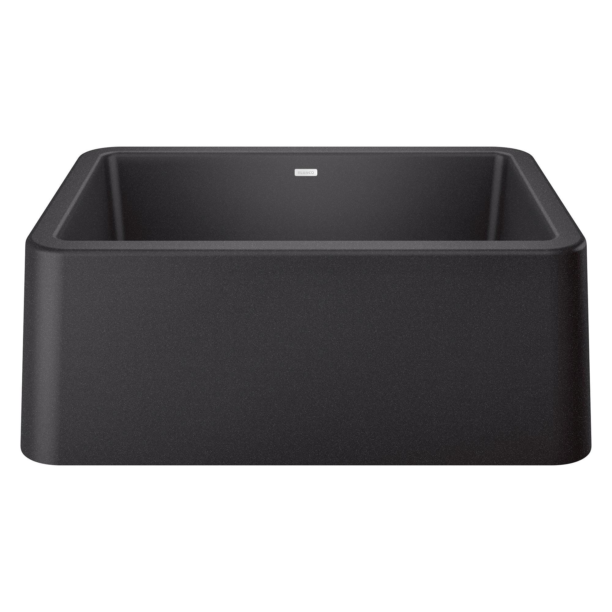 Blanco 402311 IKON® Apron Front Kitchen Sink, Rectangular Shape, 27 in L x 19 in W x 10 in H, Reinforced Base Mount, SILGRANIT®, Anthracite, Import