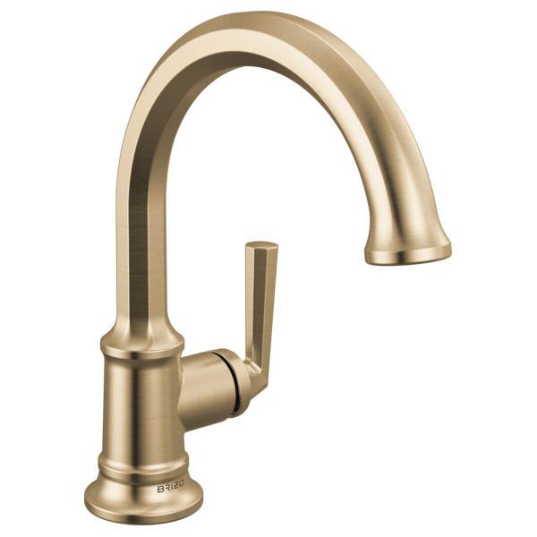 Brizo® 65065LF-GL 65065LF Beauclere™ Faucet Single Handle Lavatory, Commercial, 1.2 gpm Flow Rate, 5-7/16 in H Spout, 1 Handles, 1 Faucet Holes, Luxe Gold, Function: Lavatory