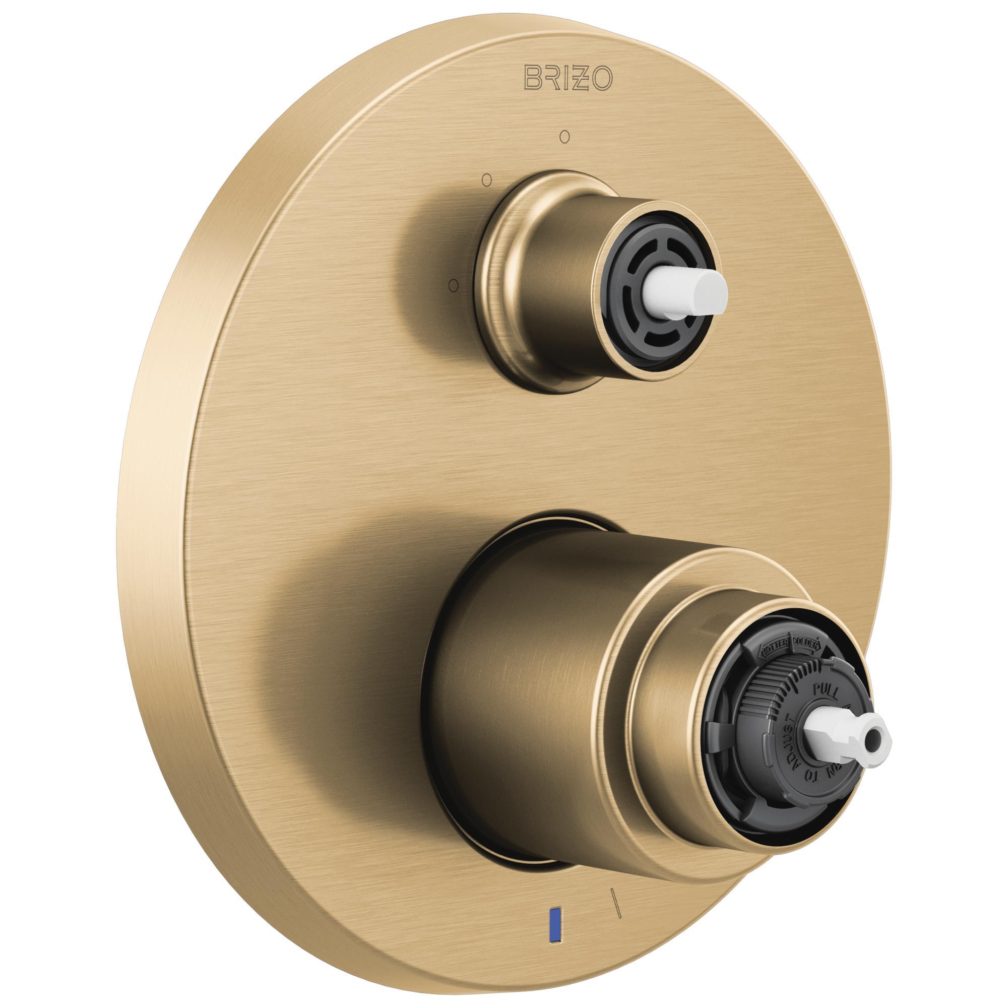 Brizo® T75P535-GLLHP Pressure Balance Valve With Integrated 3-Function Diverter Trim, 5 gpm Valve, Luxe Gold