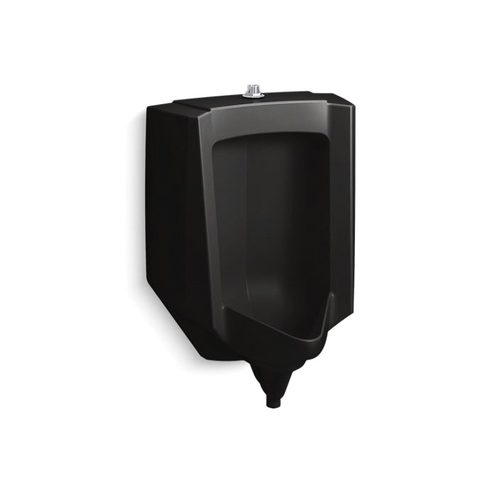 Kohler® 25048-ET-7 Stanwell™ Blowout Urinal, 0.5 to 1 gpf Flush Rate, Top Spud, Wall Mount, Black Black™
