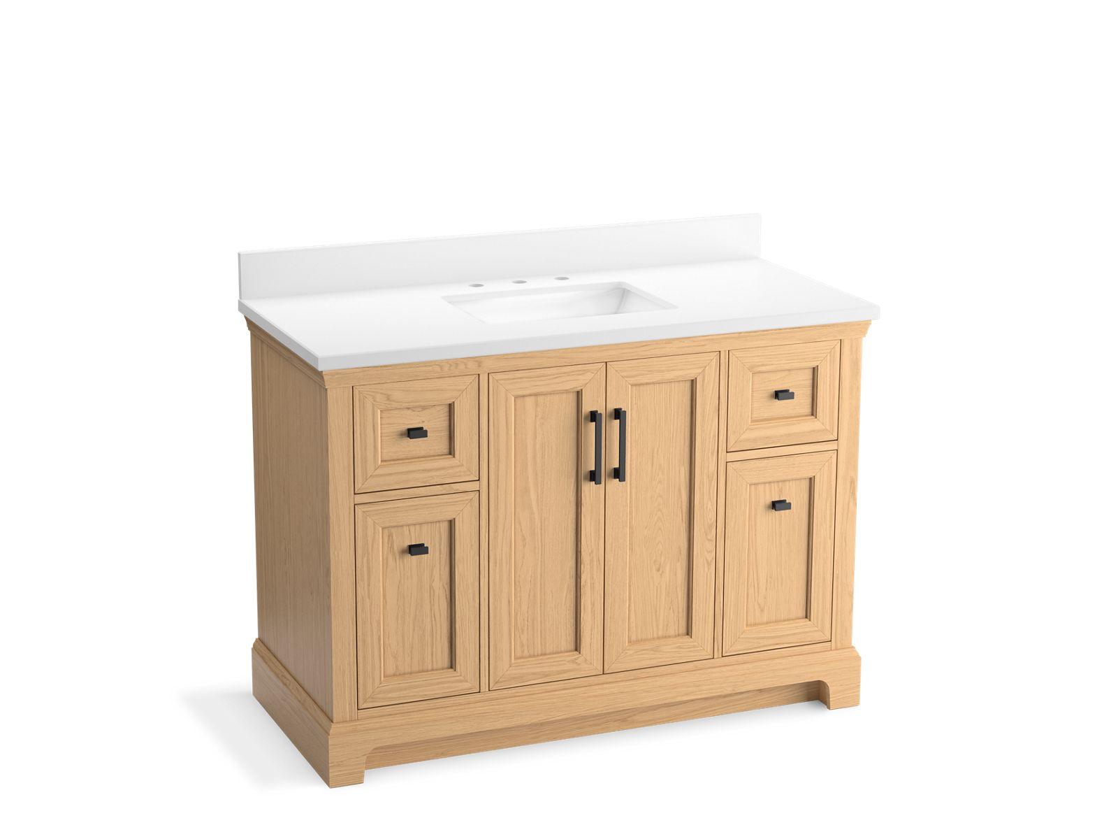 Kohler® 29262-BD1-WEK Charlemont™ Vanity Cabinet with Sink and Top, 39-11/16 in OAH x 48 in OAW x 22-7/16 in OAD