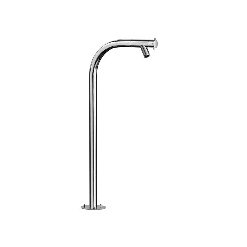 Outdoor Shower Company FTA-301-FAU-M Spring Free Standing Single Supply Faucet with Aerating Screen - Mirror