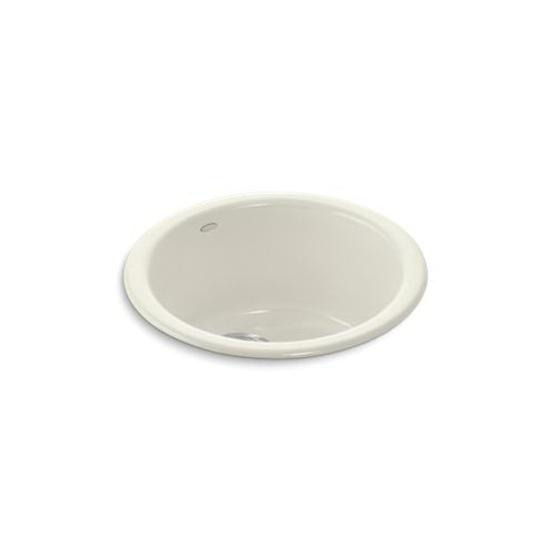 Kohler® 6565-96 Porto Fino™ Bar Sink, Round Shape, 18-3/8 in Dia x 8-5/8 in D, Enameled Cast Iron, Biscuit