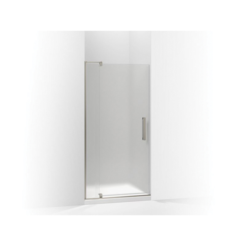 Kohler® 707510-D3-BNK Pivot Shower Door, Tempered Glass, Frameless Anodized Brushed Nickel Frame, 31-1/8 to 36 in Opening Width, 1/4 in THK Glass
