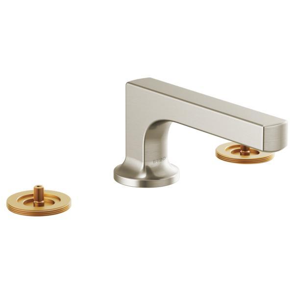 Brizo® 65308LF-NKLHP Kintsu™ Widespread Lavatory Faucet, 1.5 gpm at 60 psi Flow Rate, 2-3/16 in H Spout, 6 to 16 in Center, Luxe Nickel, 2 Handles, Import