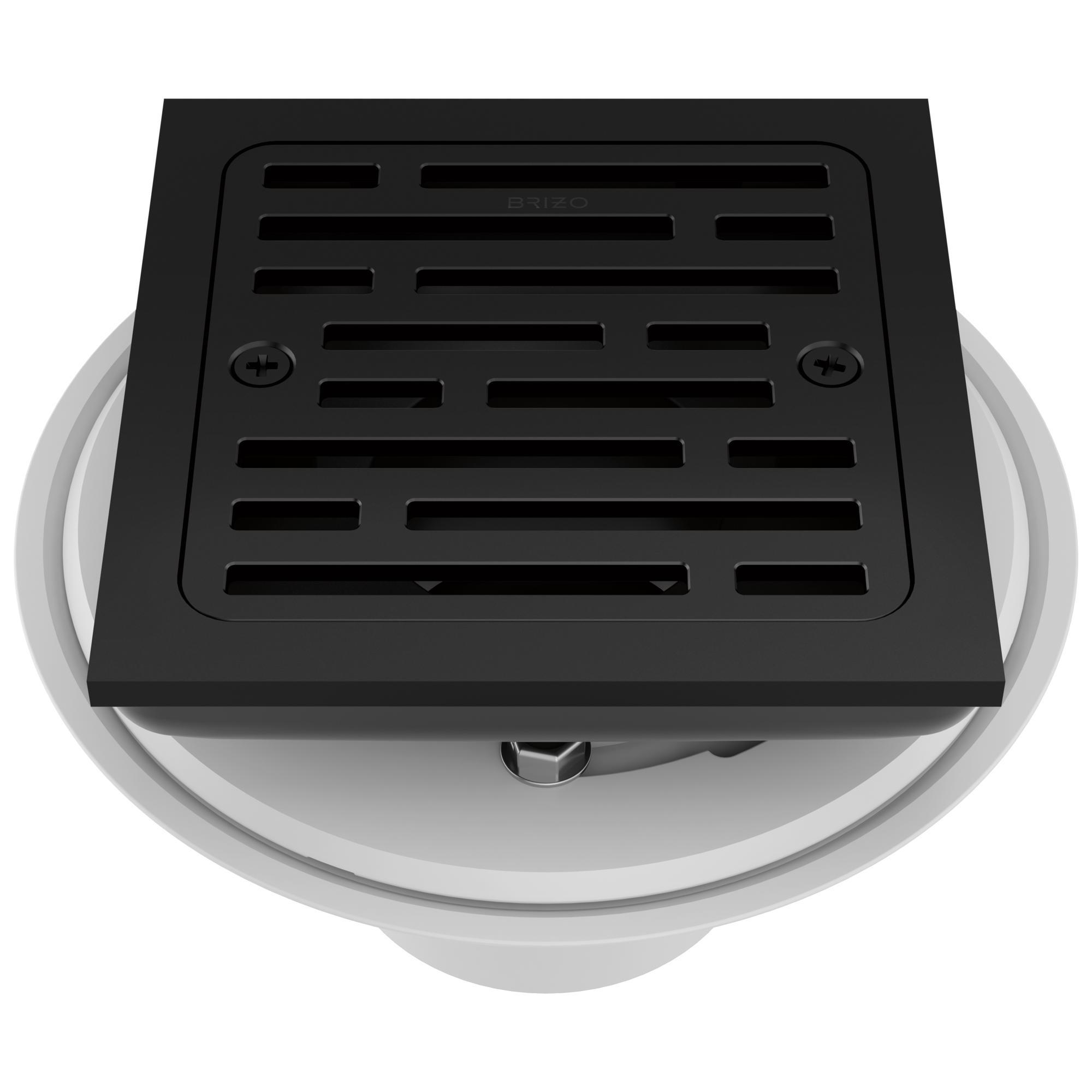 Brizo® BT062415-BL Square Shower Drain, 4 in Nominal, Import