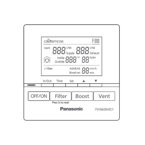 Panasonic FV-SW20VEC1 Optional LCD Wired Wall Control Panel