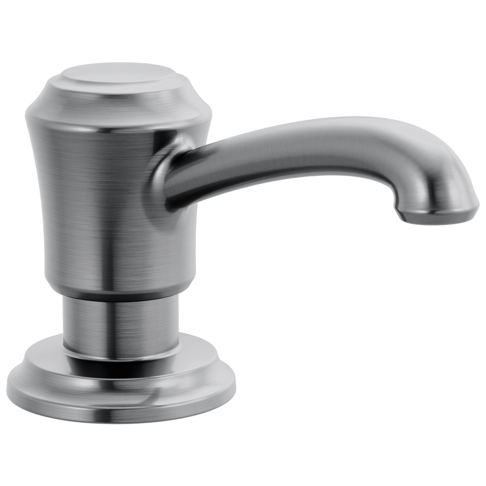 DELTA® RP100735ARPR Soap Dispenser, 13 oz Capacity, 2.88 in OAL, Deck Mounting, Import