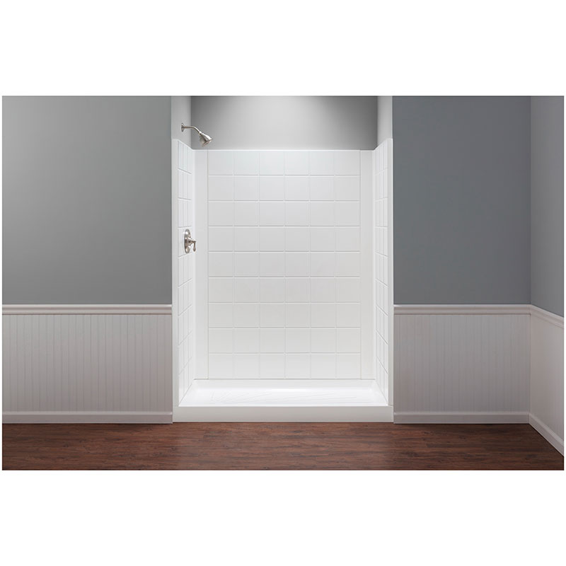 ELM® 760T-30WHT DURAWALL® Shower Wall, 73-1/4 in H, Fiberglass, Domestic
