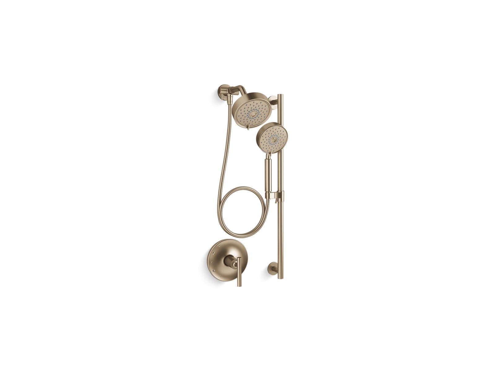 Kohler® 22181-BV 22181 Purist® Essential Hand Shower, 2.5 gpm Flow Rate, 1/2-14 NPT Inlet, 60 in L Hose