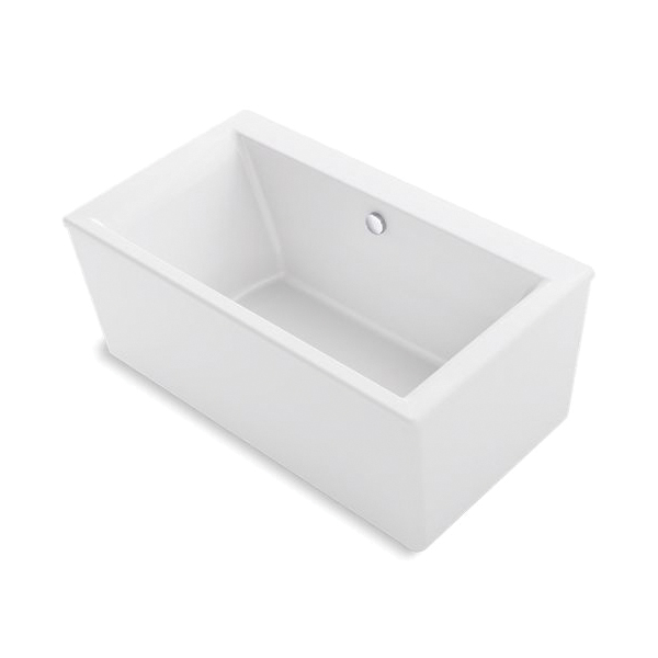 Kohler® 24010-0 Stargaze® Bathtub With Straight Shroud and Center Drain, 60 in L x 34 in W, Center Drain, White