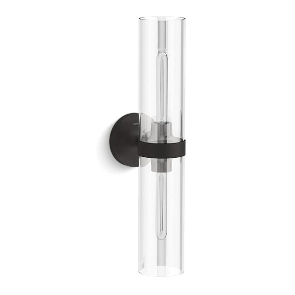 Kohler® 27263-SC02-BLL 27263-SC02 Purist Light Sconce, T10 Lamp, 120 VAC, Matte Black Housing, (2) Lamps