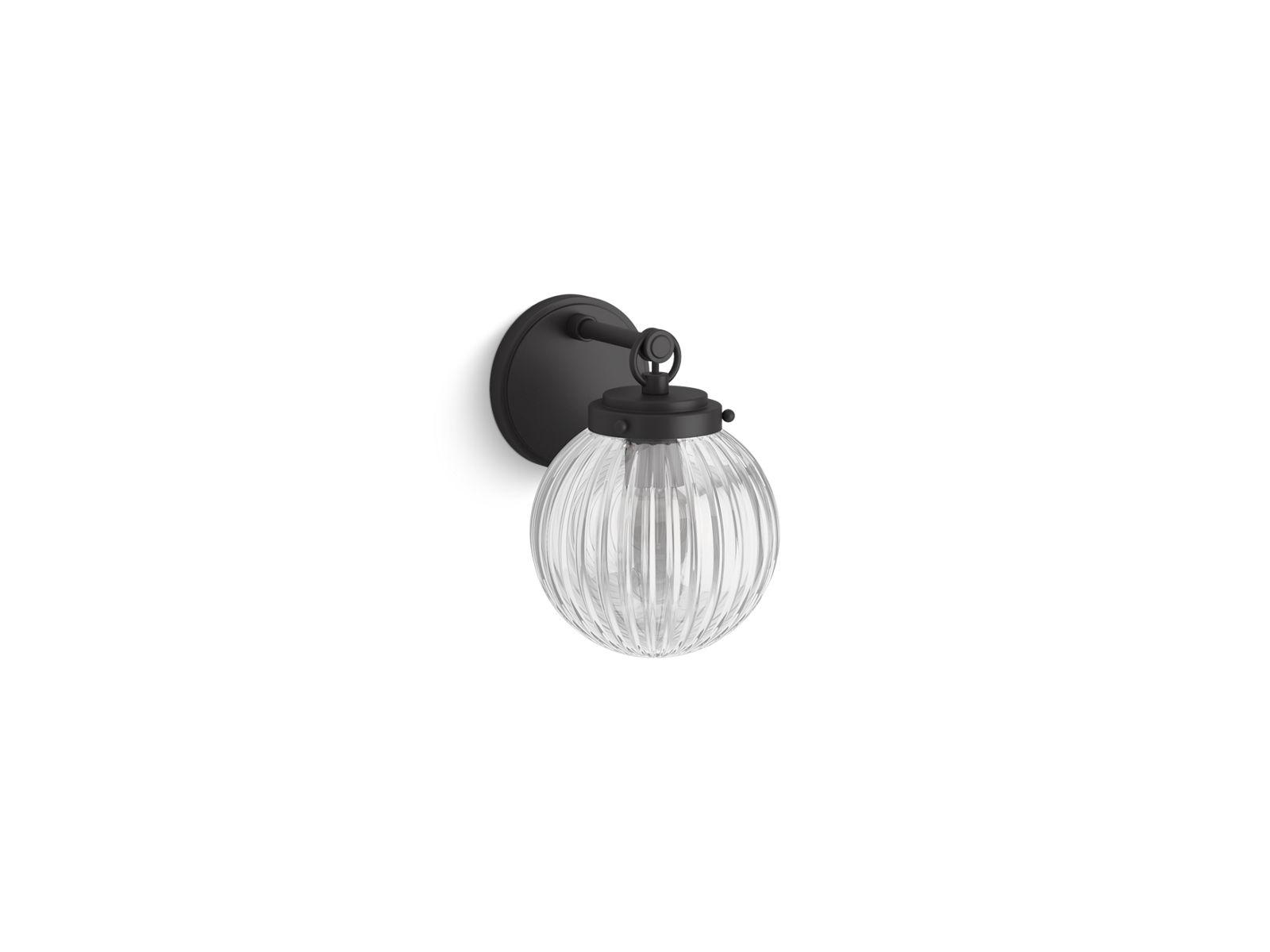 Kohler® 32252-SC01-BLL Sconce, (1) Lamps A19 Lamp, 120 VAC, Matte Black Housing