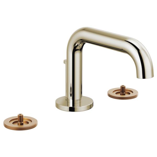 Brizo® 65334LF-PNLHP Litze® Widespread Lavatory Faucet, 1.5 gpm Flow Rate, 3 in H Spout, 6 to 16 in Center, Polished Nickel, 2 Handles, Metal Pop-Up Drain, Import