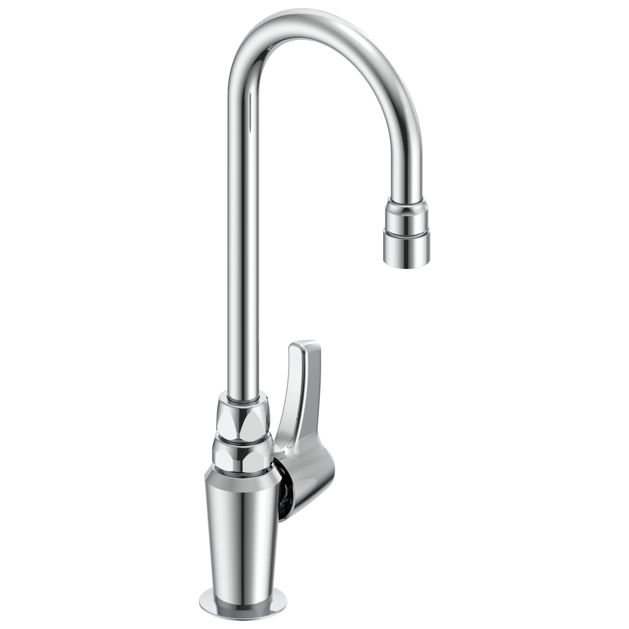 DELTA® 27C643 Sink Faucet, 1.5 gpm, Gooseneck Spout, Chrome Plated, 1 Handle, Side Spray(Y/N): No, Import