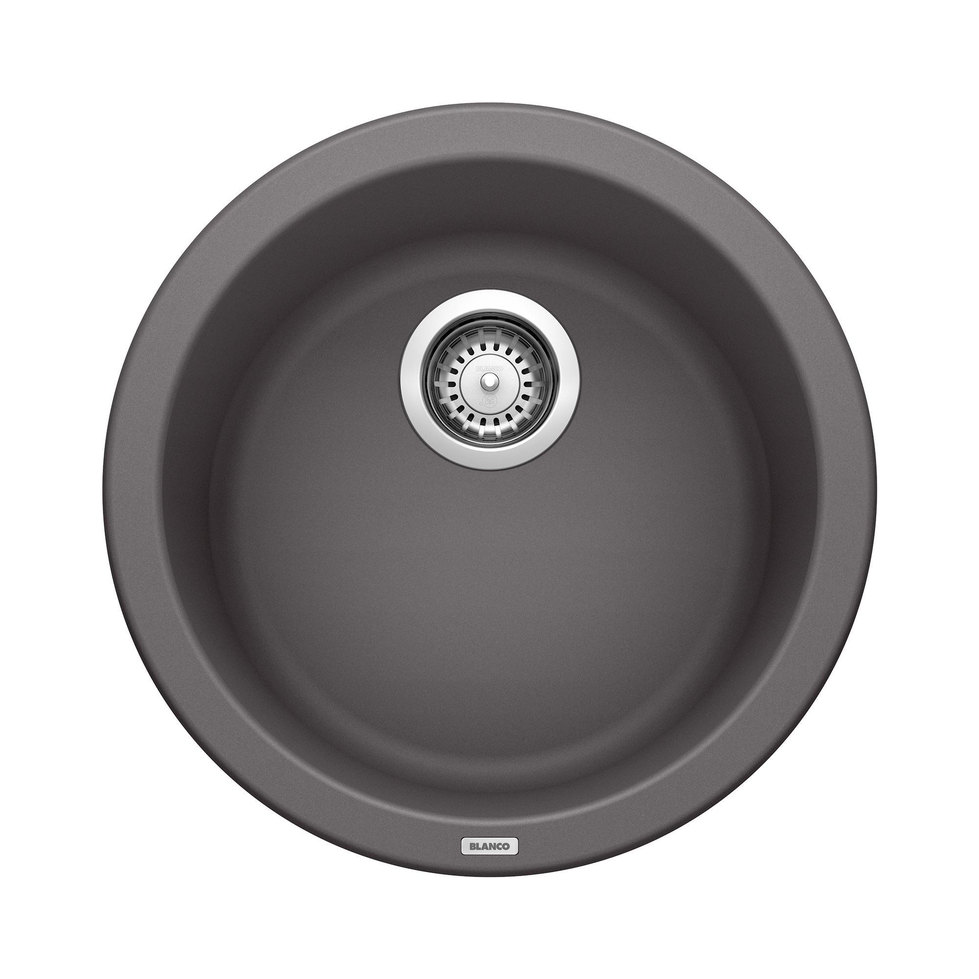 Blanco 518911 Composite Bar Sink, RONDO™ SILGRANIT® II, Round Shape, 17-11/16 in Dia, Granite, Cinder