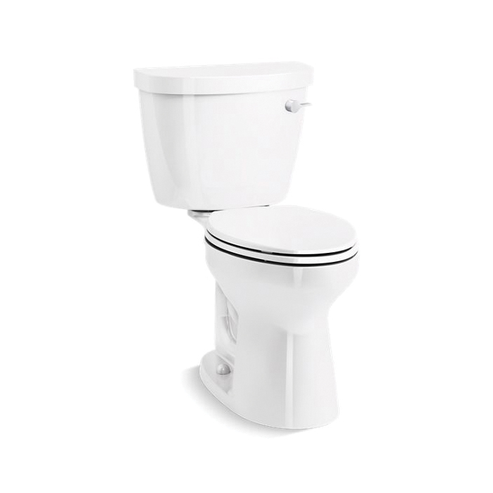 Kohler® 31621-RA-0 2-Piece Chair Height Toilet, Cimarron® Comfort Height®, Elongated Bowl, 16-1/2 in H Rim, 12 in Rough-In, 1.28 gpf, White