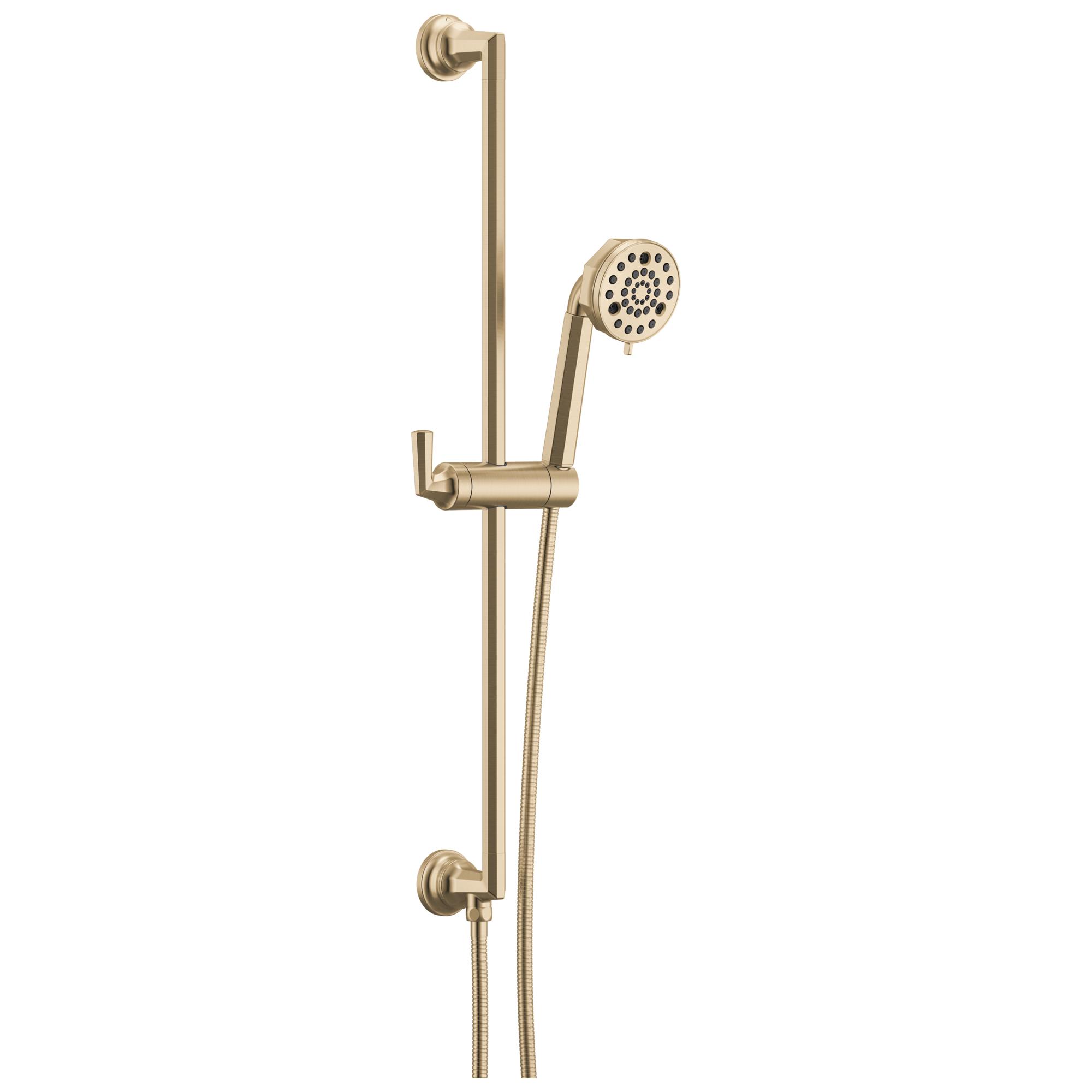 Brizo® 88765-GL Beauclere™ Hand Shower, 3-11/16 in Dia 4 Shower Head, 1.75 gpm Flow Rate, 60 to 82 in L Hose, 1/2 in - 14 NPT Connection, Luxe Gold, Import