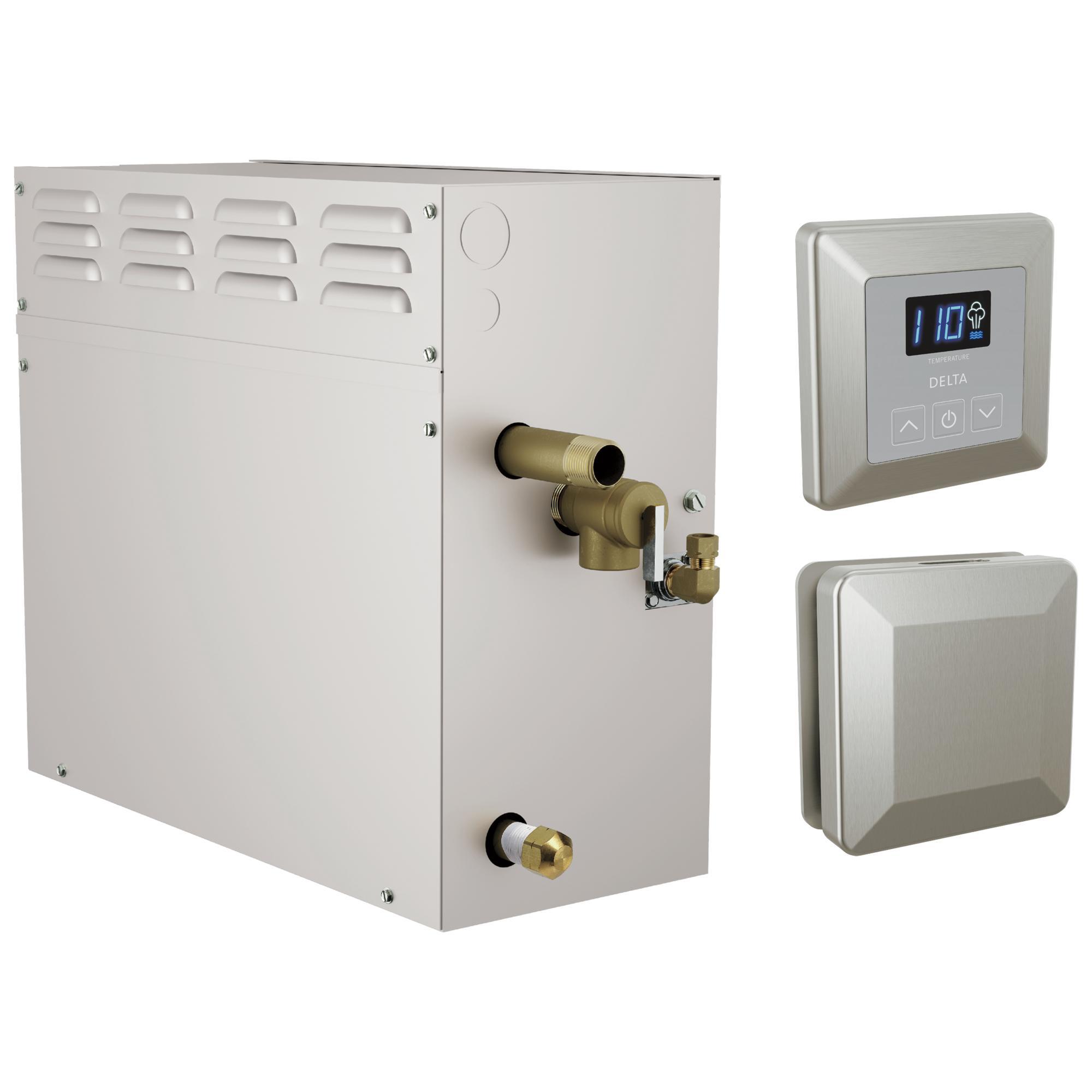 DELTA® 5P-EST12-SS-PR Square Steam Generator, 3/4 in NPT Steam Outlet, Auto Drain, 3/8 in Water Inlet, 240 V, 60 A, Domestic