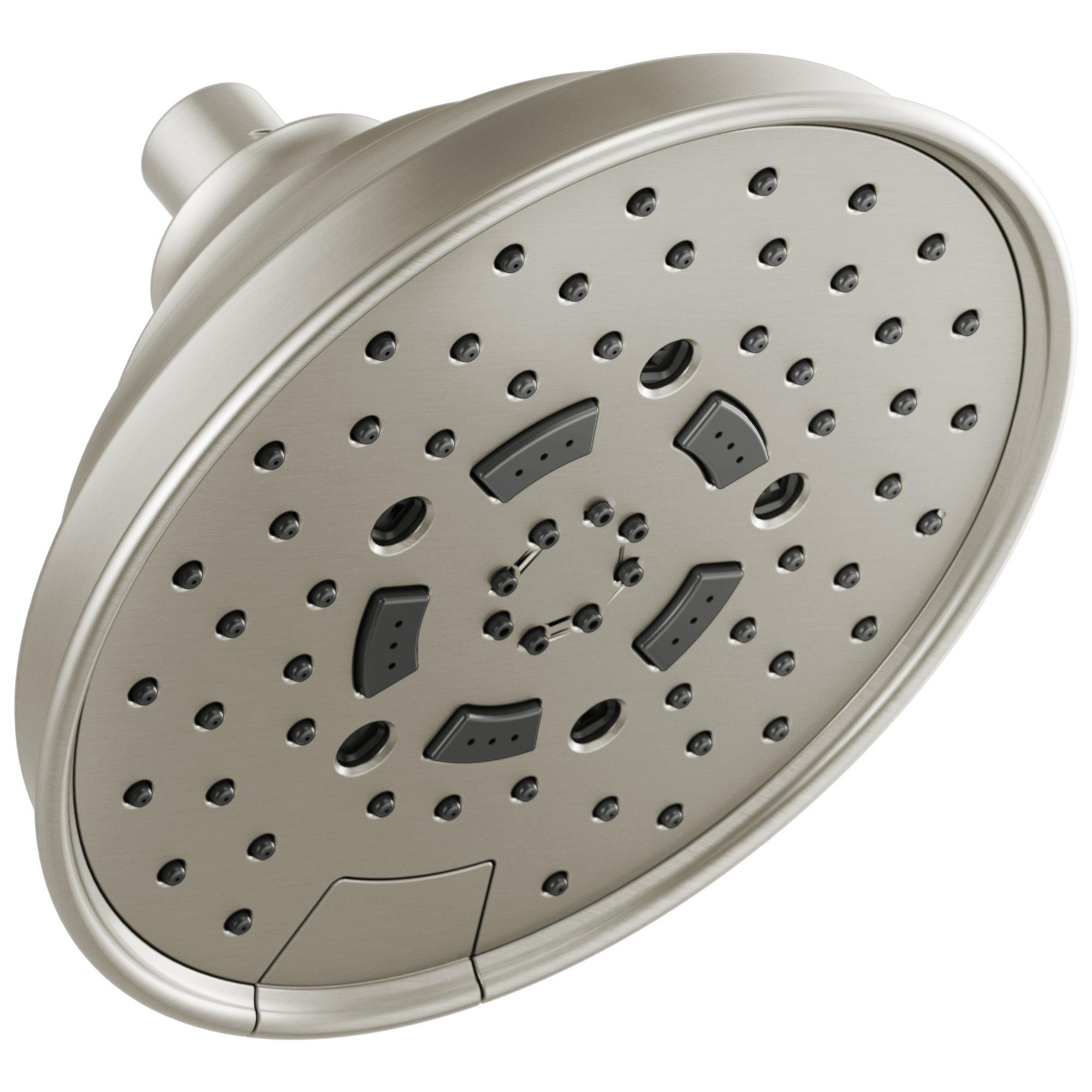 Brizo® 87495-NK-2.5 ESSENTIAL™ Classic Multi-Function Universal Showerhead With H2Okinetic® Technology and Touch-Clean® Technology, 2.5 gpm Max Flow, 5 Sprays, Wall Mount, 7-1/2 in Dia x 4-11/16 in H Head, Import