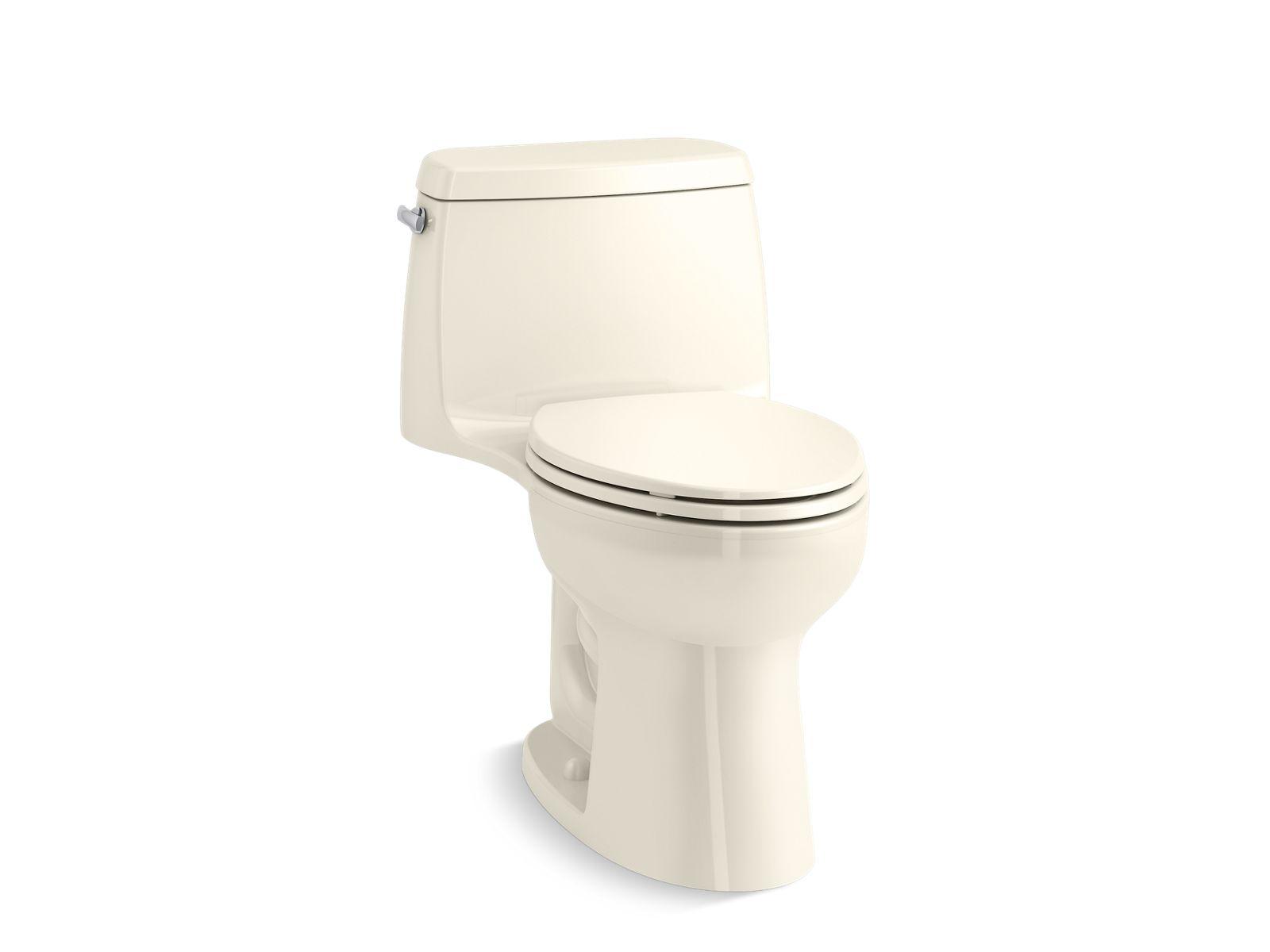 Kohler® 30810-96 30810 1-Piece Toilet, Santa Rosa™, Compact Elongated Bowl, 12 in Rough-In, 1.28 gpf, Biscuit