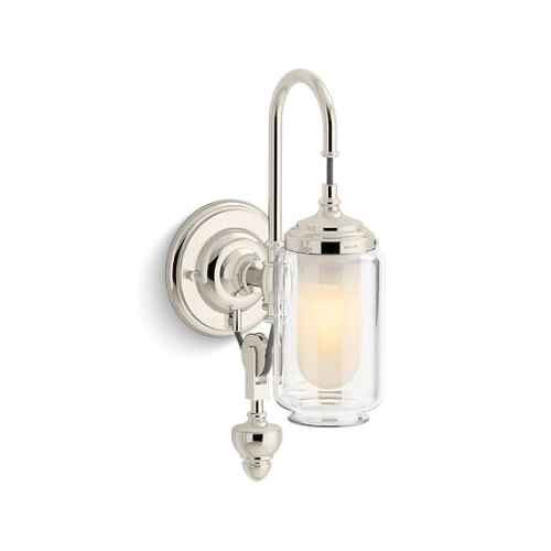 Kohler® 72581-SNL Adjustable Light Sconce, (1) CFL Lamp, 120 VAC, Polished Nickel Housing