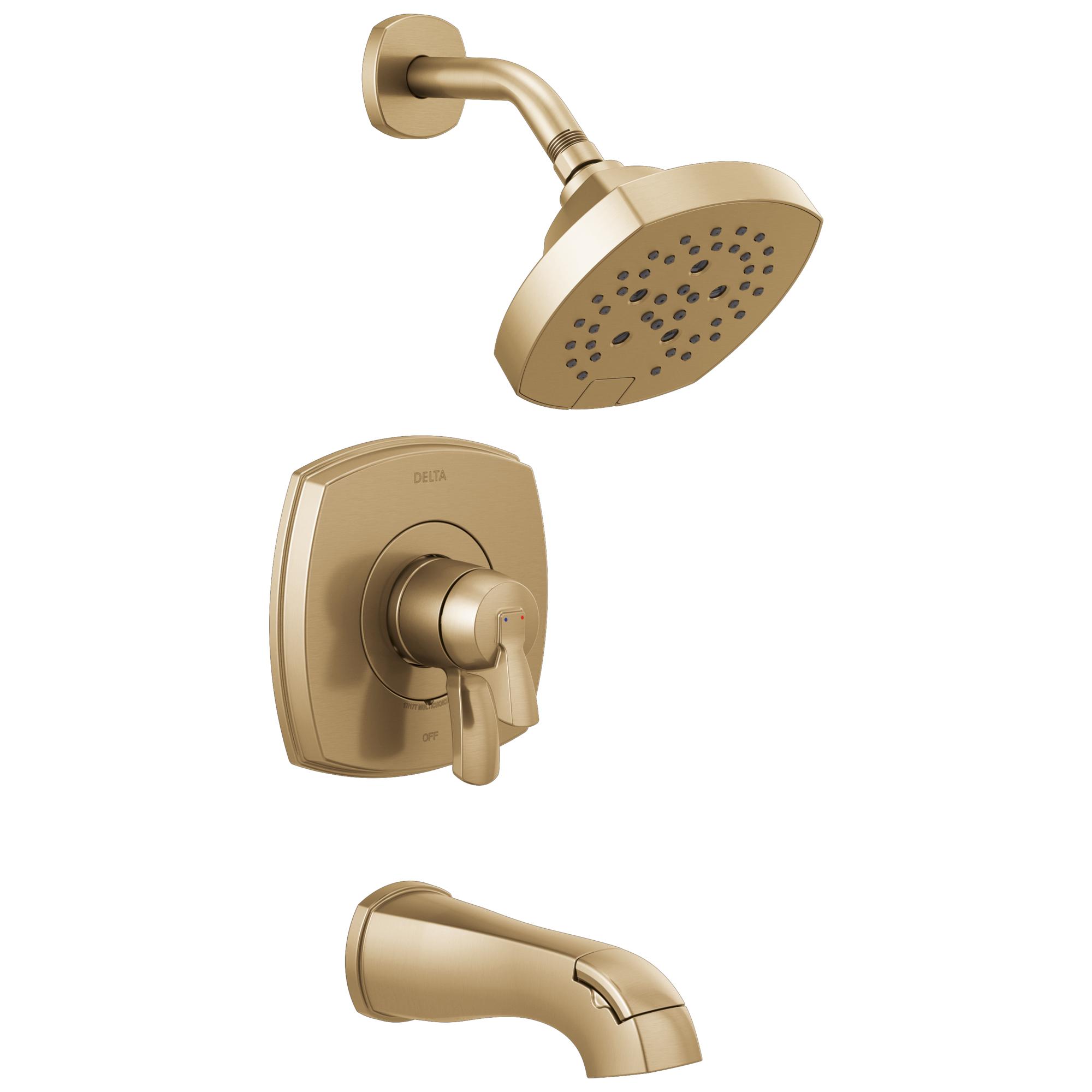 DELTA® T17476-CZ-PR 17 Series Thermostatic Tub and Shower, 1.75 gpm Valve, 1.75 gpm Shower, Champagne Bronze