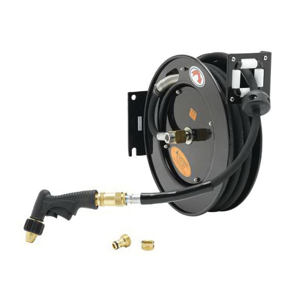 Equip 5HR-342-09-GH Open Retractable Hose Reel, 1/2 in ID x 50 ft L Hose, 20 to 125 psi Pressure, 19-5/8 in Dia