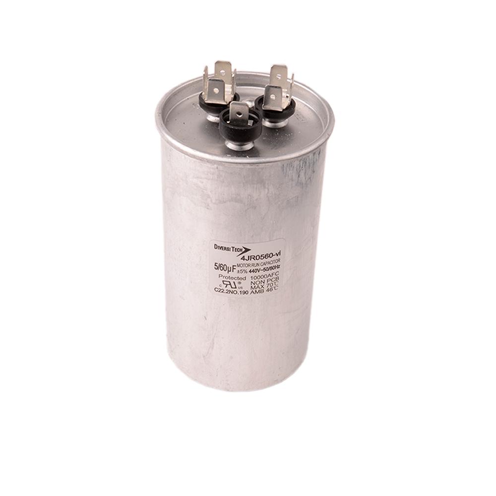 Diversitech 4JR0560 Dual Motor Run Capacitor, 60/5 uF, 440 VAC, Round
