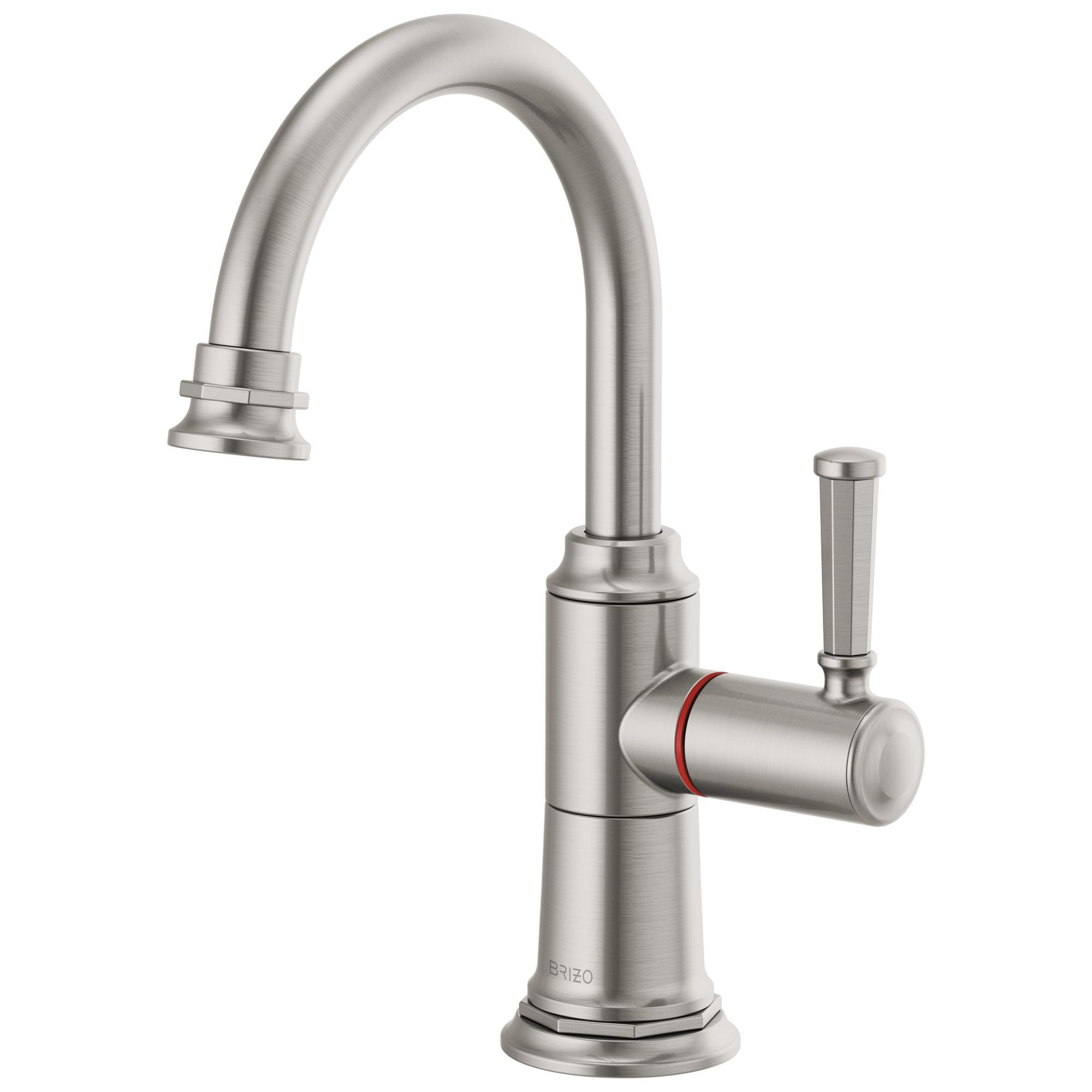 Brizo® 61374LF-H-SS Rook® Instant Hot Faucet, 1 gpm at 60 psi Flow Rate, Stainless Steel, 1 Handle, Import