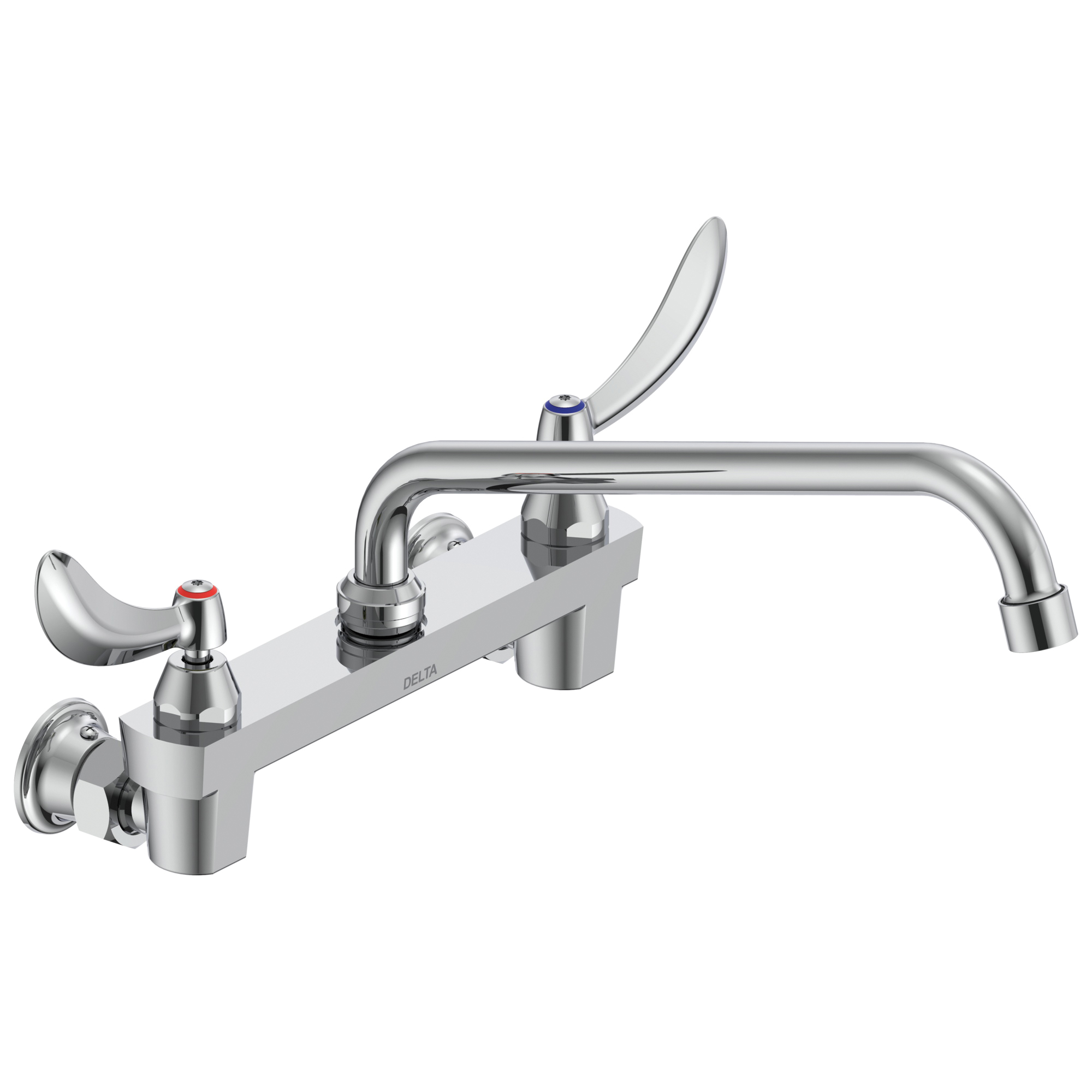 DELTA® 28C4434 Sink Faucet, Wall Mount, 2 Handles, 11 in Center, 1.5 gpm Flow Rate, Polished Chrome