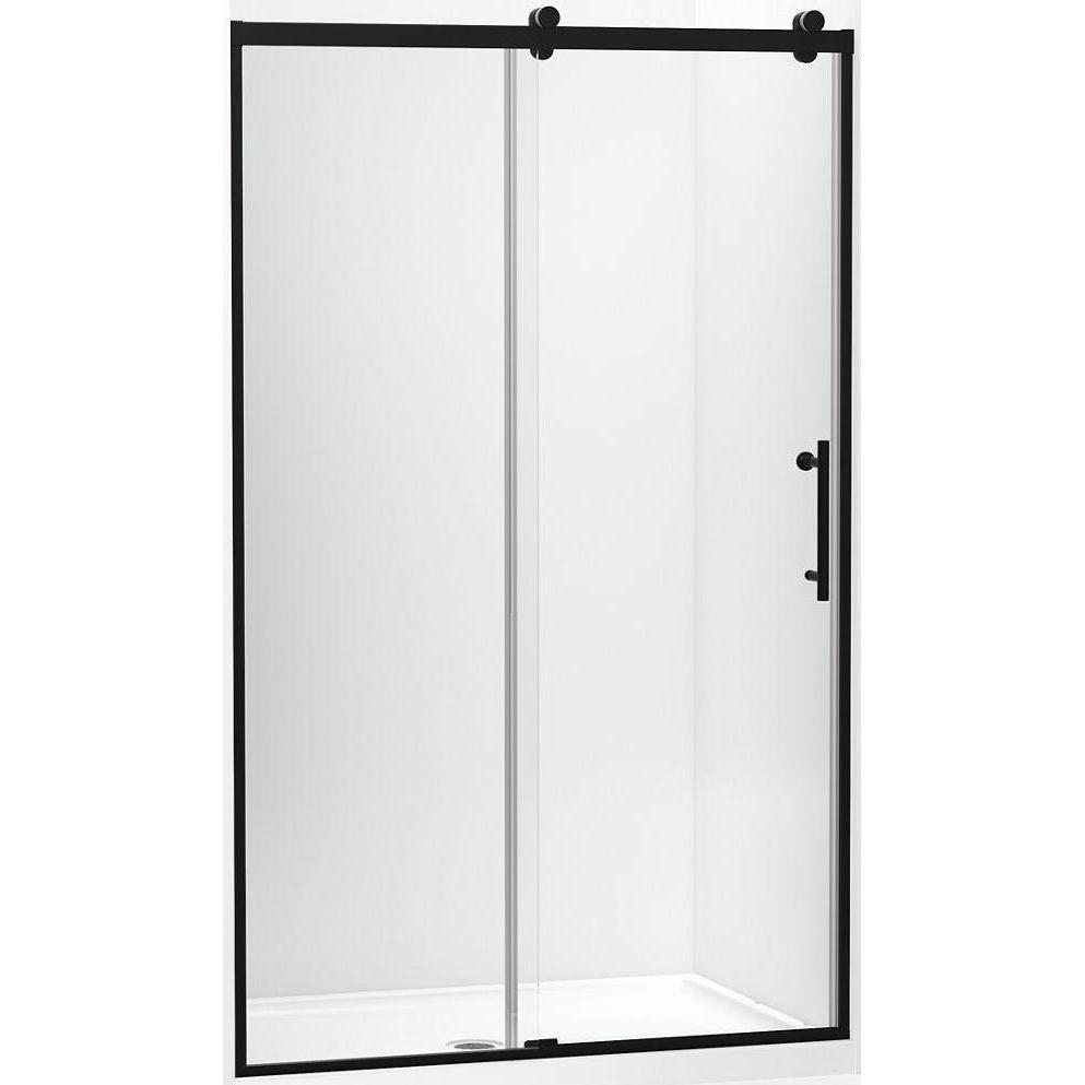 Kohler® 702254-10L-BL 702254-10L Rely® Door, Frameless Frame, Crystal Clear Tempered Glass, Matte Black, 3/8 in THK Glass, 73-7/8 in H Opening, 44-5/8 to 47-5/8 in W Opening