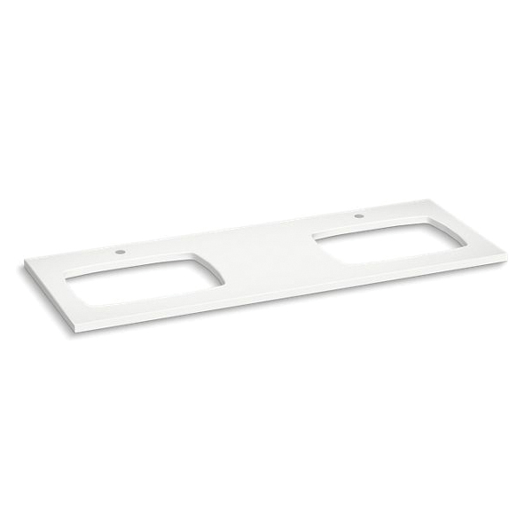 Kohler® 28257-MMW Silestone® Vanity Top With Carillon® Double Cutout, 1-3/16 in OAH x 61-1/8 in OAW x 22-7/16 in OAD, Quartz Top, Miami White Top