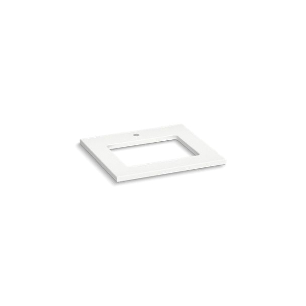 Kohler® 28246-MMW Silestone® Vanity Top With Cutout, 1-3/16 in OAH x 25-1/8 in OAW x 22-7/16 in OAD, Quartz Top, Miami White Top