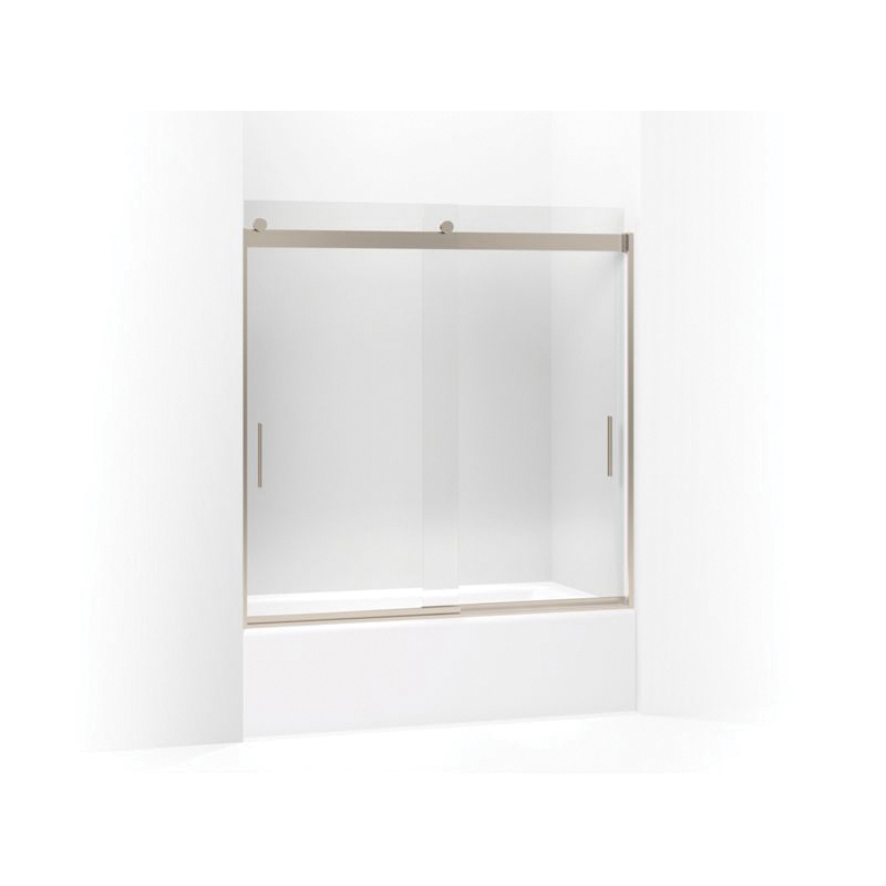 Kohler® 706002-L-ABV Levity® Sliding Bath Door, Frameless Frame, Clear Tempered Glass, Anodized Brushed Bronze, 1/4 in THK Glass, 52-5/8 in H Opening, 56-5/8 to 59-5/8 in W Opening
