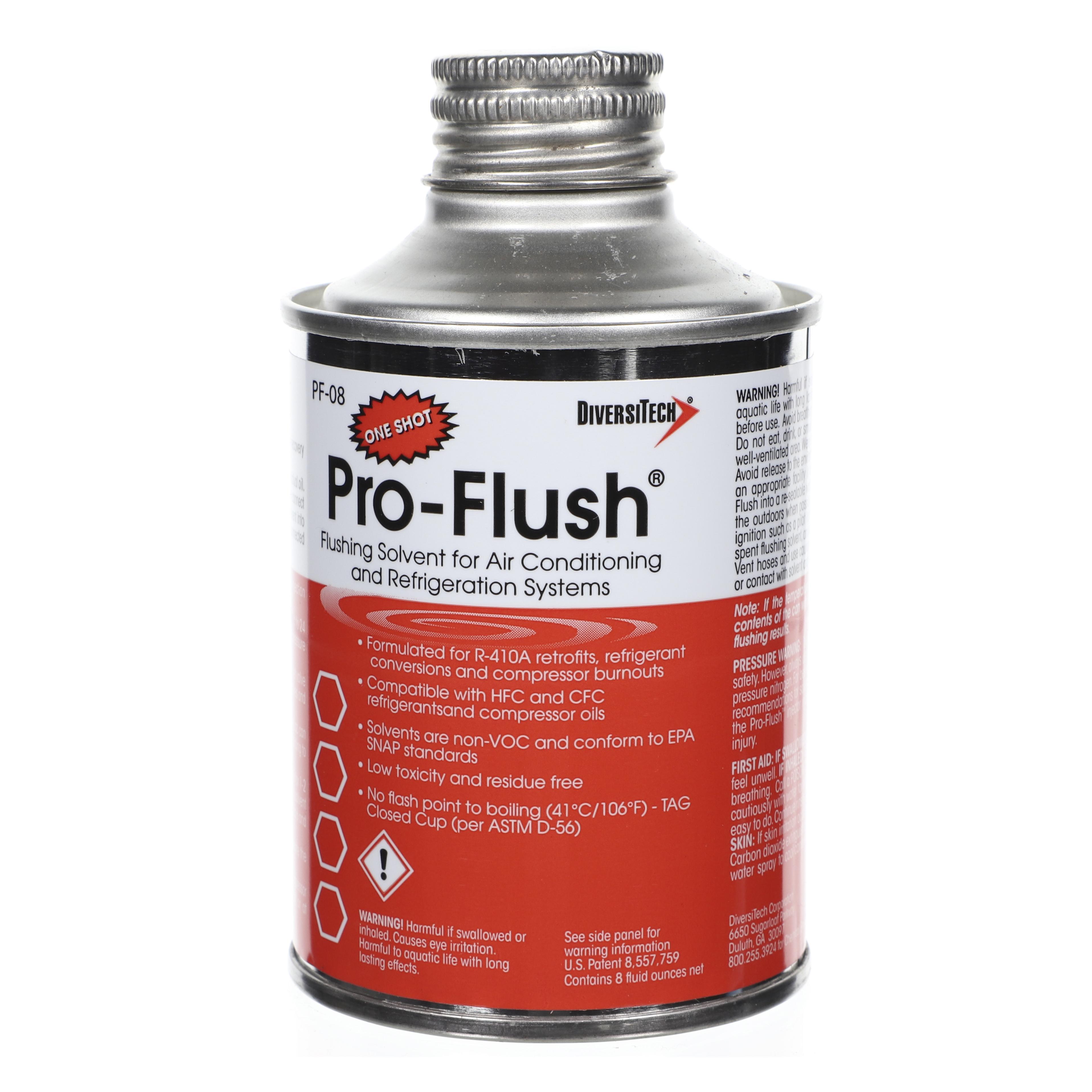 Diversitech Pro-Flush® PF-08 HVAC Flushing Solvent, 8 oz Can, Liquid Form, Clear, Sweet Odor/Scent