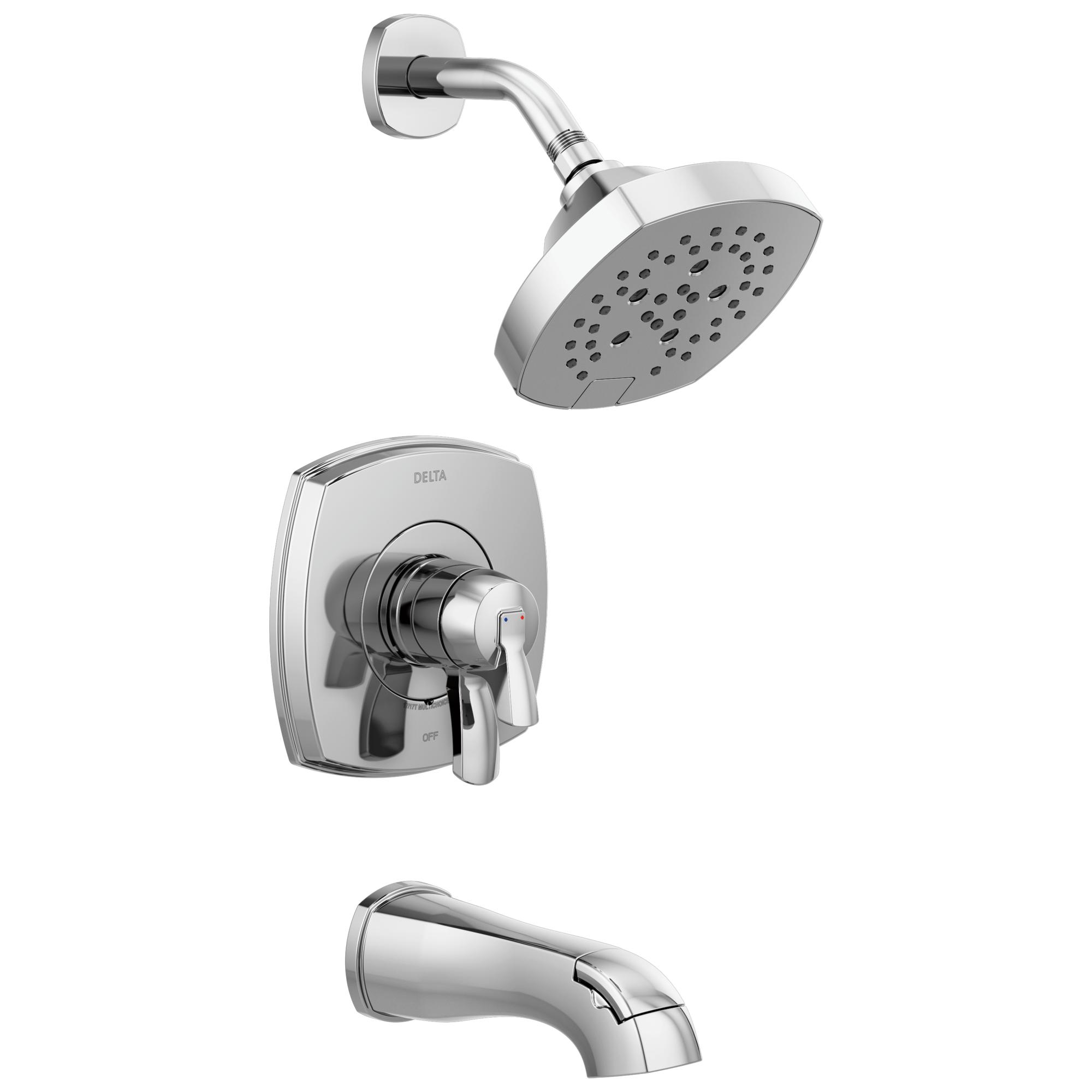 DELTA® T17476-PR 17 Series Thermostatic Tub and Shower, 1.75 gpm Valve, 1.75 gpm Shower, Chrome