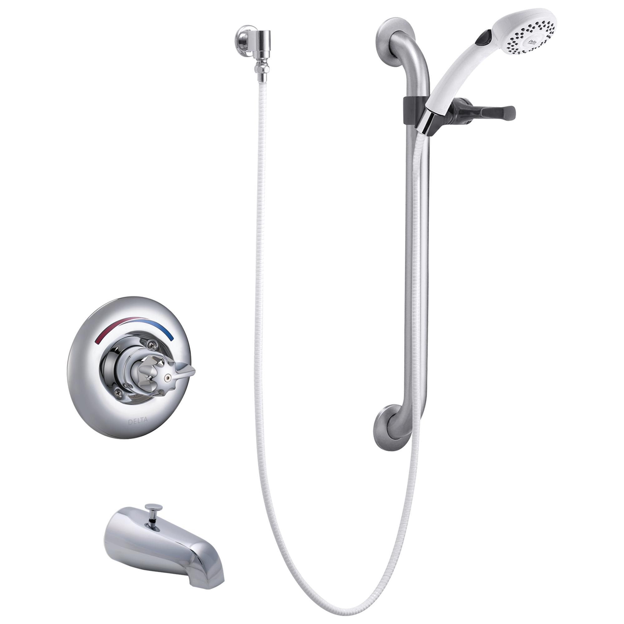 DELTA® T13H253 Monitor® 13 Universal Tub and Shower Trim, 1.5 gpm Flow Rate, Polished Chrome, Import