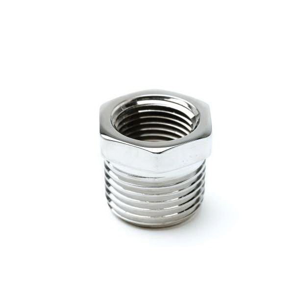 T & S 001359-40 Hex Bushing, 1/2 in MNPT x 3/8 in FNPT, Brass, Polished Chrome